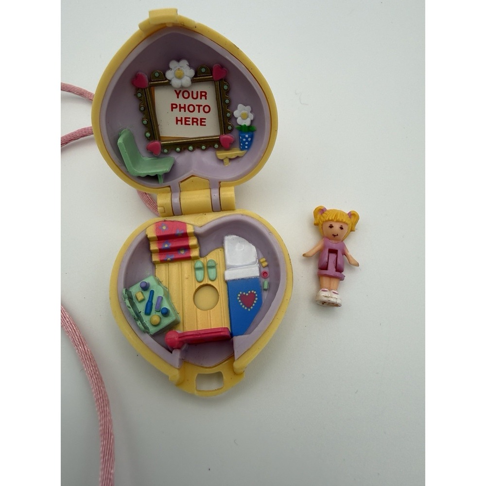 Vintage Polly Pocket Bluebird 90's In Her Bedroom Locket Necklace Compact & Doll
